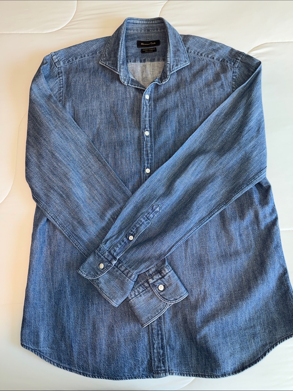 Massimo Dutti Blue Denim Dress Shirt